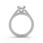 Load image into Gallery viewer, Shyanne 4 Prong Cathedral Pave Round Cut Diamond Engagement Ring - Nivetta