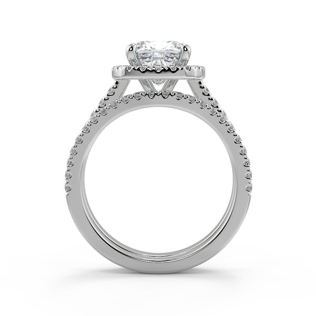 Sierra Classic Halo Pave Cushion Cut Diamond Engagement Ring - Nivetta