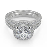 Load image into Gallery viewer, Sierra Classic Halo Pave Cushion Cut Diamond Engagement Ring - Nivetta