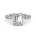 Load image into Gallery viewer, Sonya Emerald Cut Pave Hidden Halo Engagement Ring Setting - Nivetta