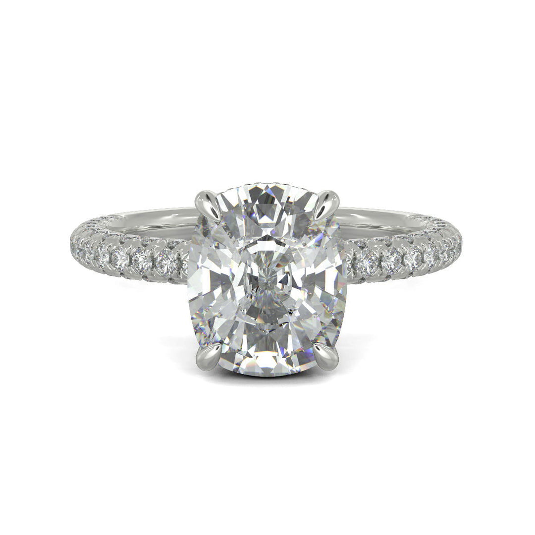 Sonya Oval Cut Pave Hidden Halo Engagement Ring Setting - Nivetta