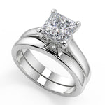Load image into Gallery viewer, Summer 4 Prong Basket Solitaire Princess Cut Diamond Engagement Ring - Nivetta