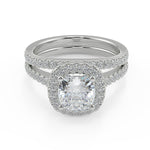 Load image into Gallery viewer, Sydnee Halo Pave Cushion Cut Diamond Engagement Ring - Nivetta