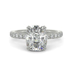 Load image into Gallery viewer, Sylvie Cushion Cut Pave Hidden Halo 4 Prong Claw Set Engagement Ring Setting - Nivetta