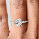 Load image into Gallery viewer, Sylvie Cushion Cut Pave Hidden Halo 4 Prong Claw Set Engagement Ring Setting - Nivetta