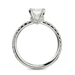 Load image into Gallery viewer, Sylvie Emerald Cut Pave Hidden Halo 4 Prong Claw Set Engagement Ring Setting - Nivetta