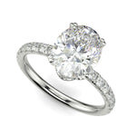 Load image into Gallery viewer, Sylvie Oval Cut Pave Hidden Halo 4 Prong Claw Set Engagement Ring Setting - Nivetta