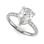 Load image into Gallery viewer, Sylvie Pear Cut Pave Hidden Halo 4 Prong Claw Set Engagement Ring Setting - Nivetta