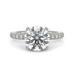 Load image into Gallery viewer, Sylvie Round Cut Pave Hidden Halo 4 Prong Claw Set Engagement Ring Setting - Nivetta