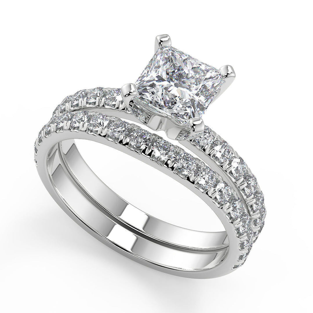 Talia Classic Pave 4 Prong Princess Cut Diamond Engagement Ring - Nivetta