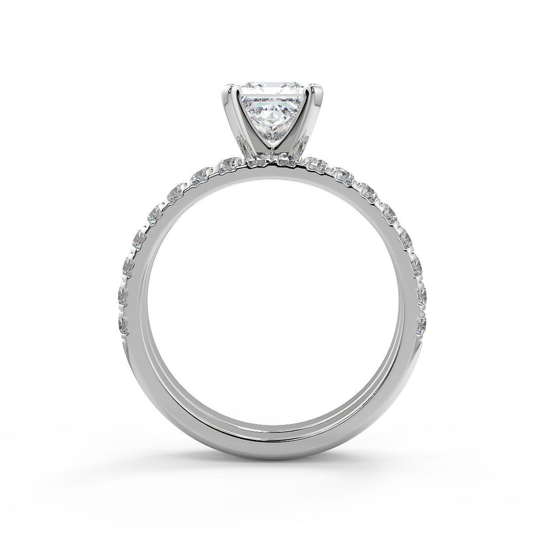 Talia Classic Pave 4 Prong Princess Cut Diamond Engagement Ring - Nivetta