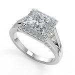 Load image into Gallery viewer, Taniyah Double Prong Split Halo Princess Cut Engagement Ring - Nivetta