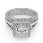 Load image into Gallery viewer, Taniyah Double Prong Split Halo Princess Cut Engagement Ring - Nivetta