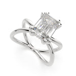 Load image into Gallery viewer, Tatiana Emerald Cut Solitaire Split Shank Engagement Ring Setting - Nivetta