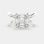 Load image into Gallery viewer, Tatiana Emerald Cut Solitaire Split Shank Engagement Ring Setting - Nivetta