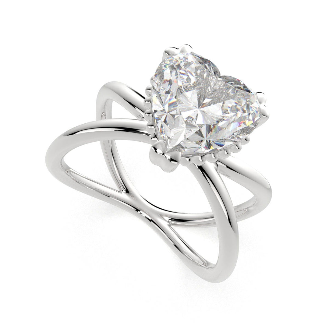 Tatiana Heart Cut Solitaire Split Shank Engagement Ring Setting - Nivetta