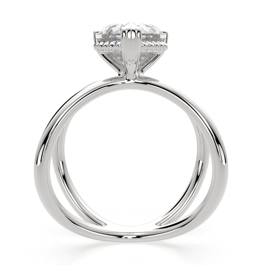 Tatiana Heart Cut Solitaire Split Shank Engagement Ring Setting - Nivetta