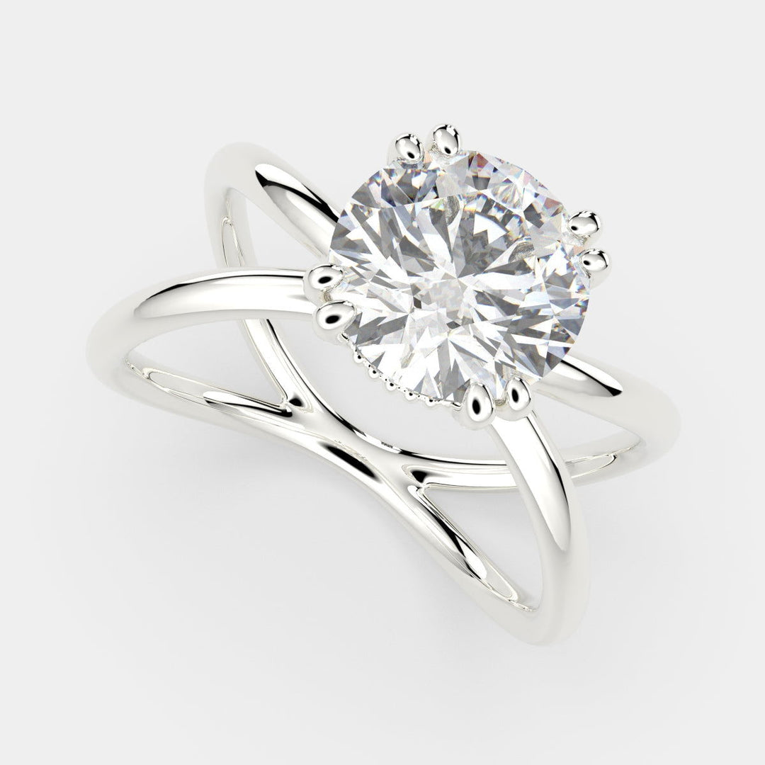 Tatiana Round Cut Solitaire Split Shank Engagement Ring Setting - Nivetta
