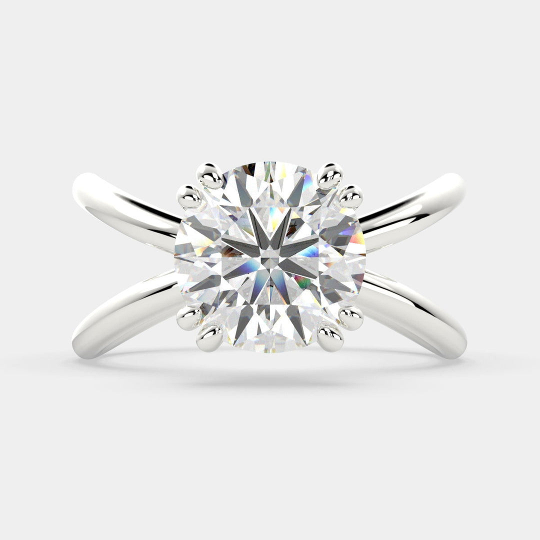 Tatiana Round Cut Solitaire Split Shank Engagement Ring Setting - Nivetta