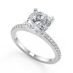 Load image into Gallery viewer, Taylor French Pave Classic Cushion Cut Diamond Engagement Ring - Nivetta