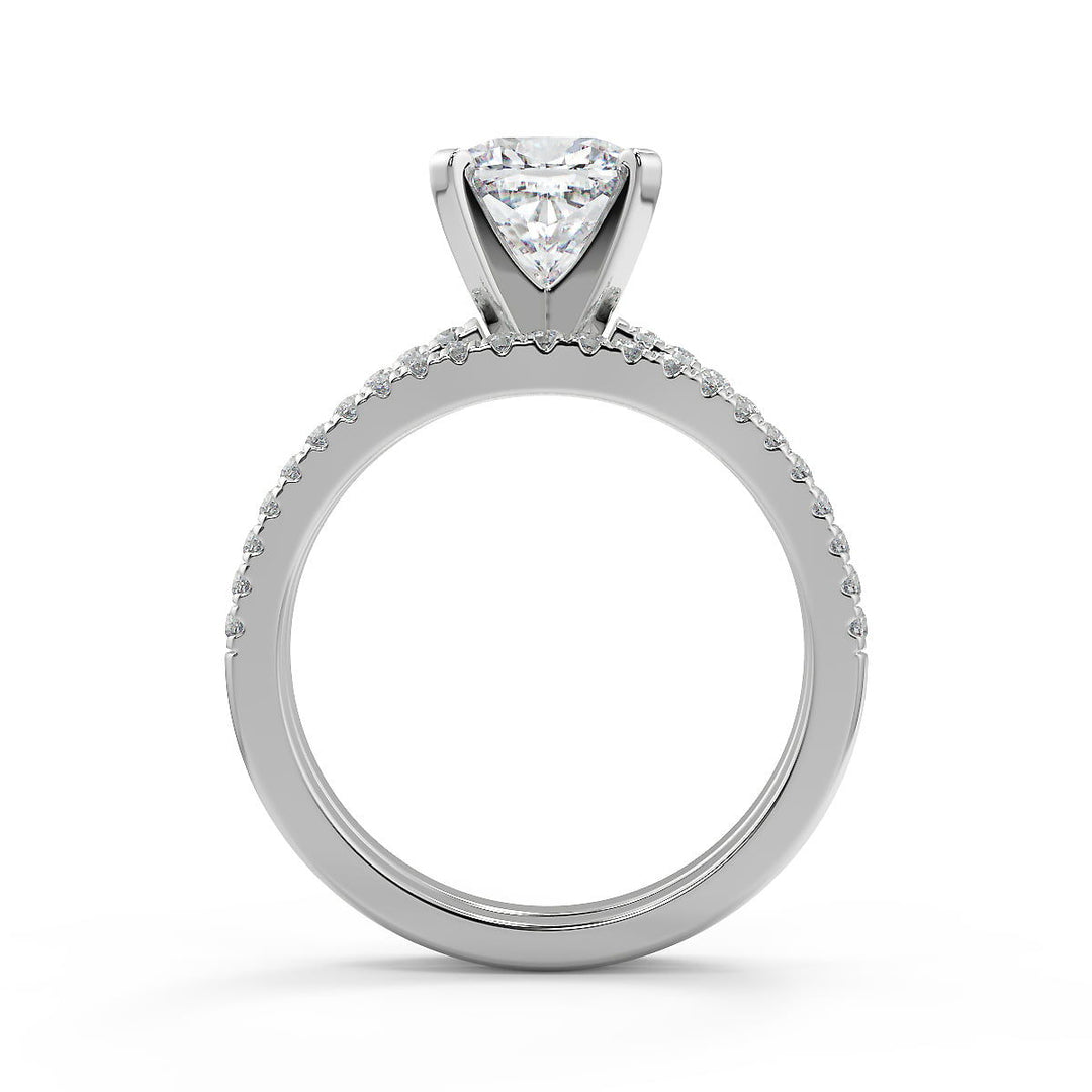 Taylor French Pave Classic Cushion Cut Diamond Engagement Ring - Nivetta