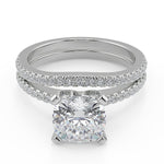 Load image into Gallery viewer, Taylor French Pave Classic Cushion Cut Diamond Engagement Ring - Nivetta
