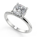 Load image into Gallery viewer, Teagan 4 Prong Crown Solitaire Cushion Cut Engagement Ring - Nivetta