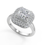 Load image into Gallery viewer, Tianna Double Halo Princess Cut Diamond Engagement Ring - Nivetta
