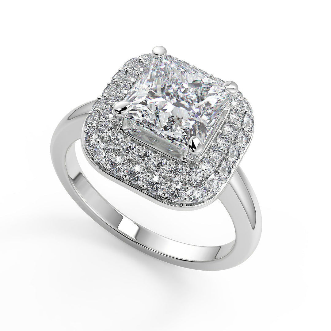Tianna Double Halo Princess Cut Diamond Engagement Ring - Nivetta
