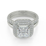Load image into Gallery viewer, Tianna Double Halo Princess Cut Diamond Engagement Ring - Nivetta