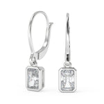 Load image into Gallery viewer, Tiara Radiant Cut Bezel Earrings Leverback - Nivetta