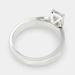Load image into Gallery viewer, Valentina Emerald Cut Solitaire Tapered Milgrain Engagement Ring Setting - Nivetta