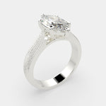 Load image into Gallery viewer, Valentina Marquise Cut Solitaire Tapered Milgrain Engagement Ring Setting - Nivetta