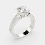 Load image into Gallery viewer, Valentina Oval Cut Solitaire Tapered Milgrain Engagement Ring Setting - Nivetta