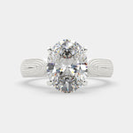 Load image into Gallery viewer, Valentina Oval Cut Solitaire Tapered Milgrain Engagement Ring Setting - Nivetta