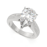 Load image into Gallery viewer, Valentina Pear Cut Solitaire Tapered Milgrain Engagement Ring Setting - Nivetta