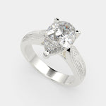 Load image into Gallery viewer, Valentina Pear Cut Solitaire Tapered Milgrain Engagement Ring Setting - Nivetta