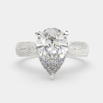 Load image into Gallery viewer, Valentina Pear Cut Solitaire Tapered Milgrain Engagement Ring Setting - Nivetta