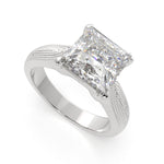 Load image into Gallery viewer, Valentina Princess Cut Solitaire Tapered Milgrain Engagement Ring Setting - Nivetta