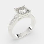Load image into Gallery viewer, Valentina Princess Cut Solitaire Tapered Milgrain Engagement Ring Setting - Nivetta