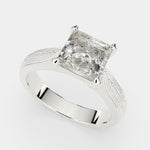 Load image into Gallery viewer, Valentina Princess Cut Solitaire Tapered Milgrain Engagement Ring Setting - Nivetta