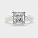 Load image into Gallery viewer, Valentina Princess Cut Solitaire Tapered Milgrain Engagement Ring Setting - Nivetta