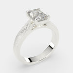 Load image into Gallery viewer, Valentina Radiant Cut Solitaire Tapered Milgrain Engagement Ring Setting - Nivetta