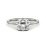 Load image into Gallery viewer, Valeria Cushion Cut Hidden Halo Solitaire 4 Prong Claw Set Engagement Ring Setting - Nivetta