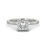 Load image into Gallery viewer, Valeria Princess Cut Hidden Halo Solitaire 4 Prong Claw Set Engagement Ring Setting - Nivetta
