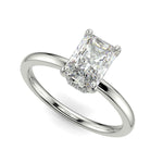 Load image into Gallery viewer, Valeria Radiant Cut Hidden Halo Solitaire 4 Prong Claw Set Engagement Ring Setting - Nivetta