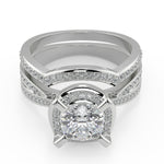 Load image into Gallery viewer, Valery Halo Pave 4 Prong Cushion Cut Diamond Engagement Ring - Nivetta