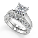 Load image into Gallery viewer, Victoria Trellis 4 Prong Solitaire Princess Cut Ring - Nivetta