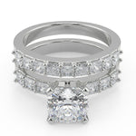 Load image into Gallery viewer, Violet Shared Prong Assher Accents Cushion Cut Diamond Ring - Nivetta