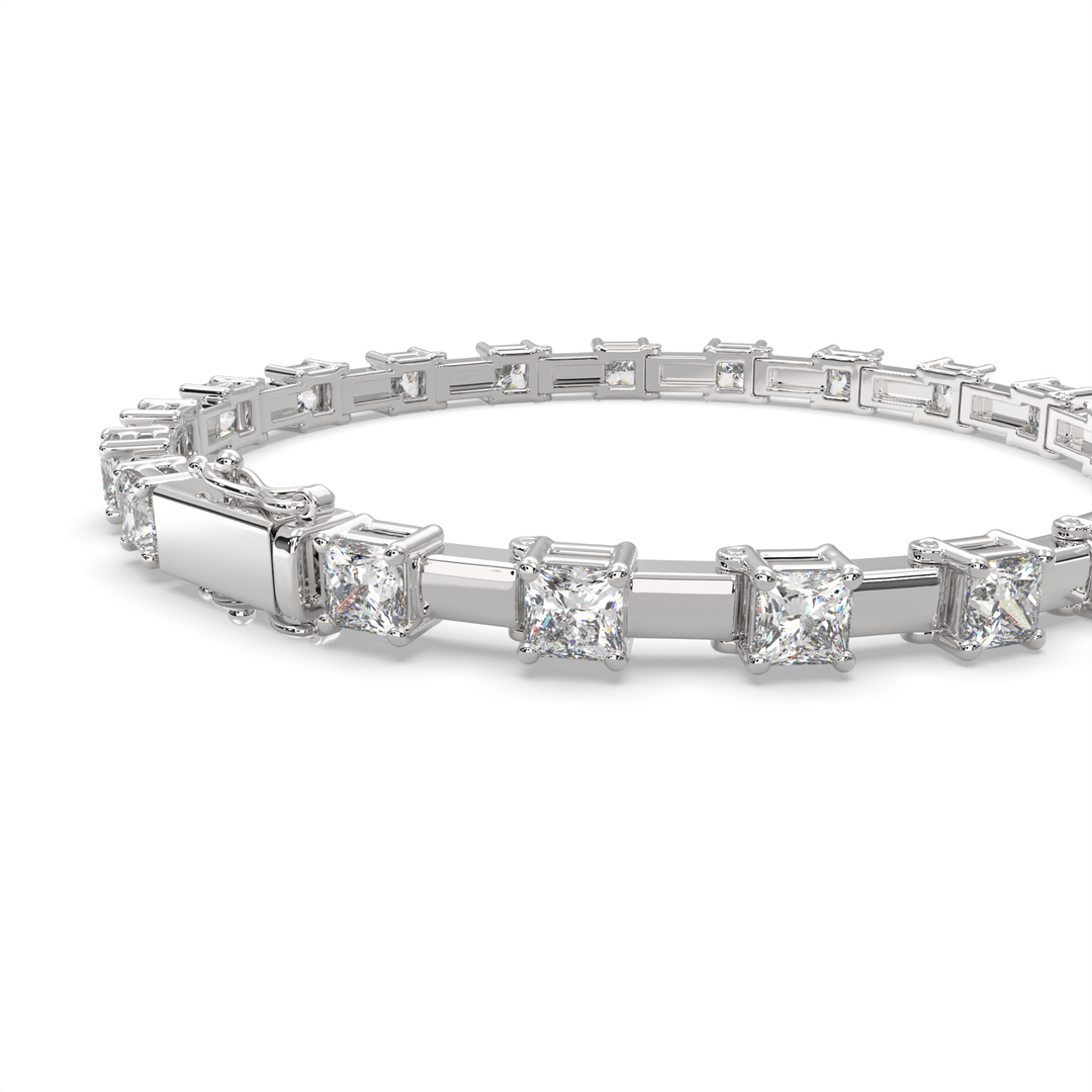 Viridiana Princess Cut Diamond Tennis Bracelet Prong Set (8 ctw) - Nivetta